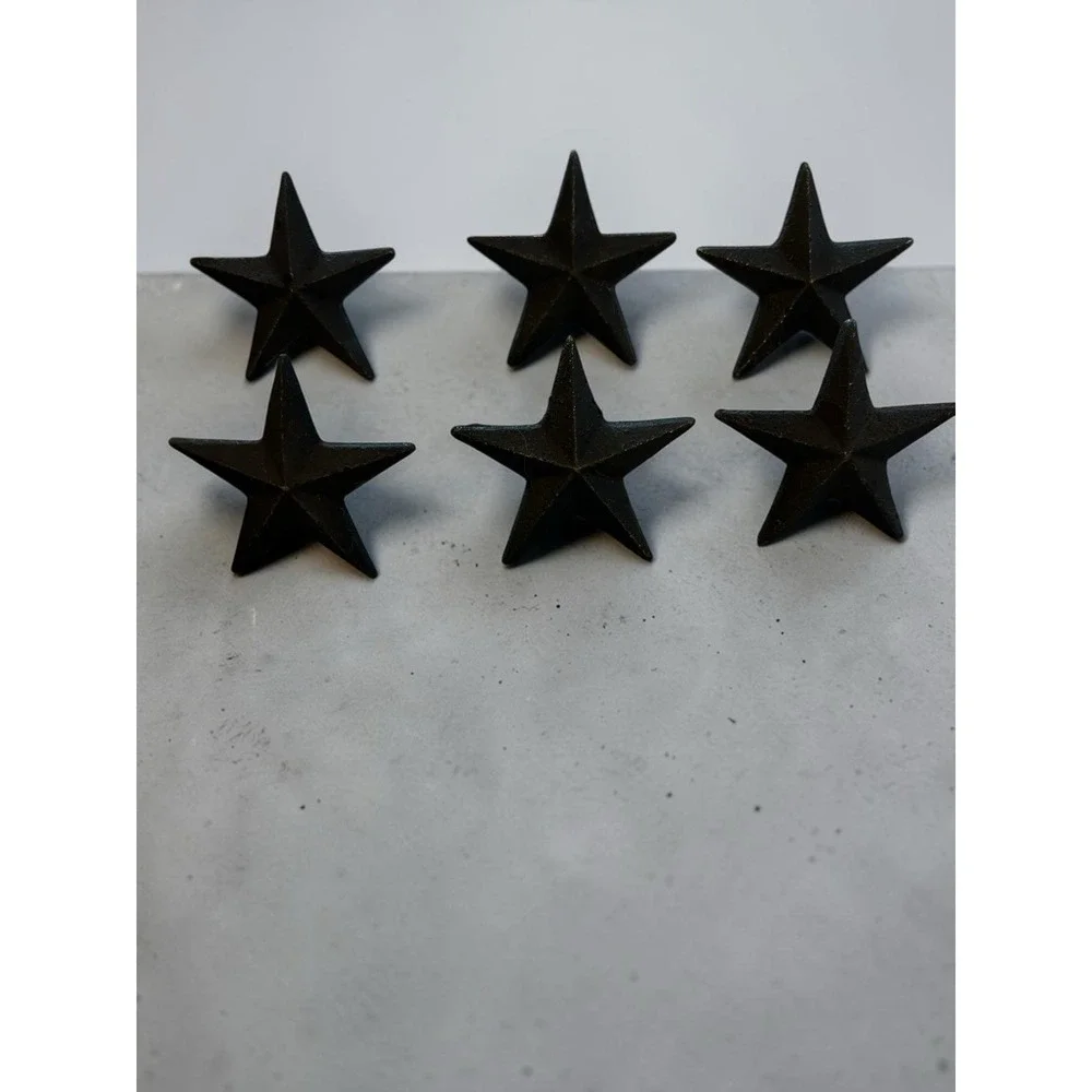 Cast Iron Texas Star Nails Tacks Rustic Finish Western 2.5 inch Head (Pack of 6)